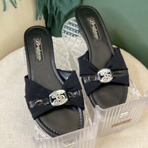Brighton Black Sandals with Silver Accents
